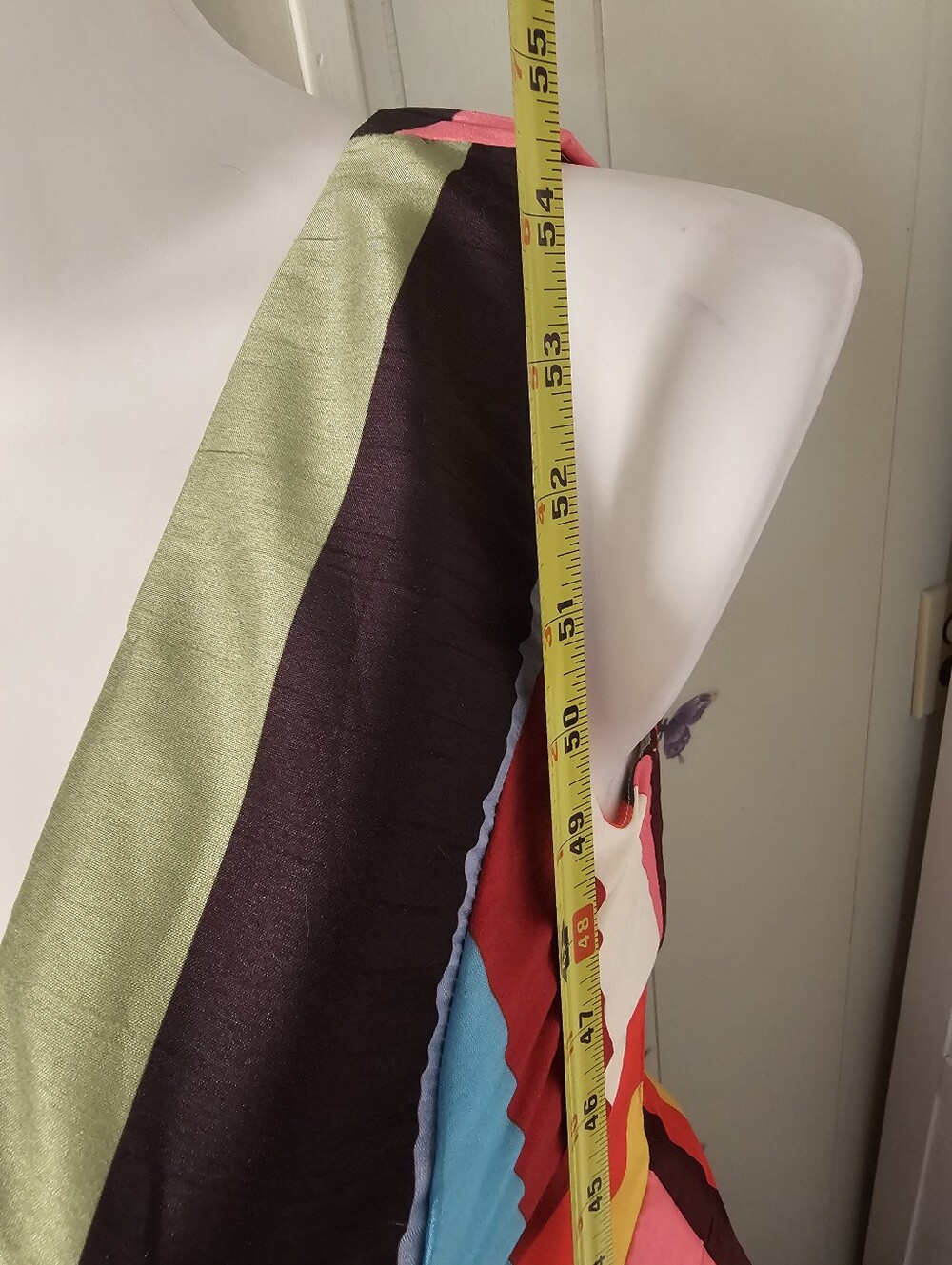 eShakti Chevron Stripe Rainbow Maxi Dress Pockets Womens Lg=10 12 Pristin Pocket - Picture 12 of 13